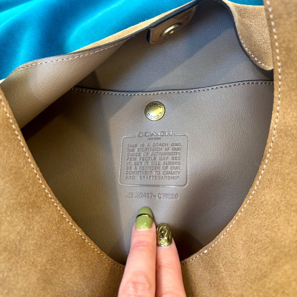 Coach Brooklyn 39 Tan Suede Hobo Tote Bag - NWOT - Picture 7 of 7